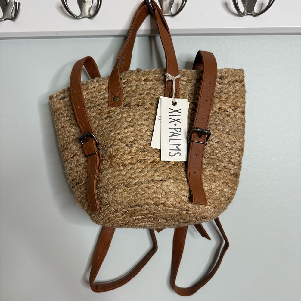 XIX The Palms Shorebreak Picnic Cooler Woven Backpack NWT